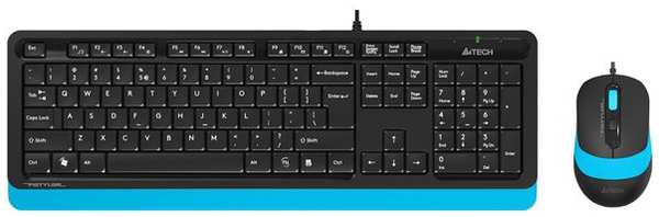 Комплект мыши и клавиатуры A4Tech Fstyler F1010 черный/синий 971000270714698