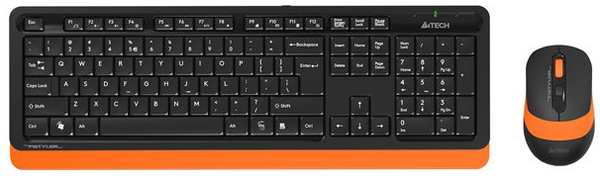 Комплект мыши и клавиатуры A4Tech Fstyler FG1010 черный/оранжевый 971000272381698