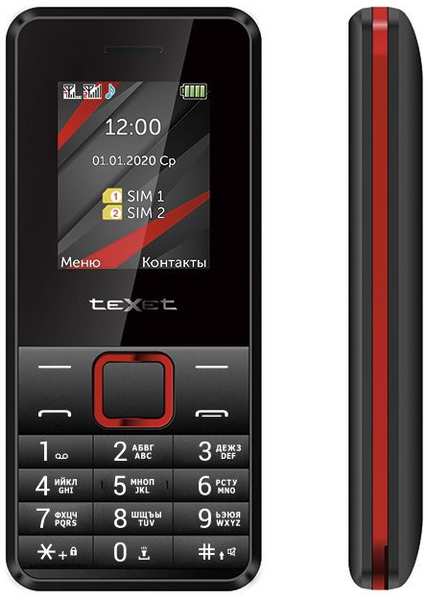 Телефон TeXet TM-207 черный-красный 971000295080698