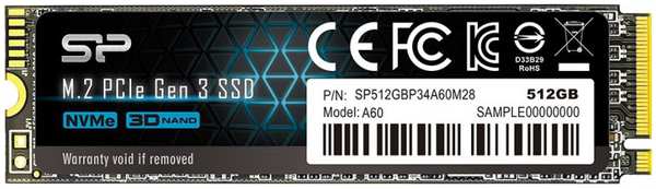 SSD накопитель Silicon Power P34A60 512Gb/PCI-E x4/M.2 2280 (SP512GBP34A60M28)