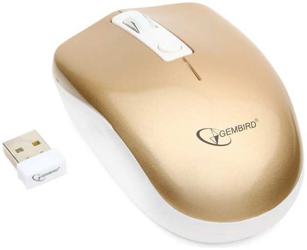 Компьютерная мышь Gembird MUSW-400-G бело-золотой