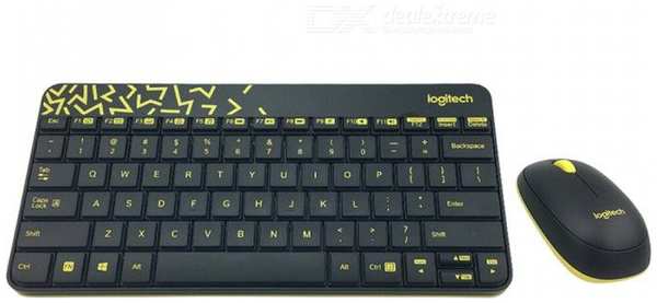 Комплект мыши и клавиатуры Logitech MK240 черный/жёлтый (920-008213) 971000723432698