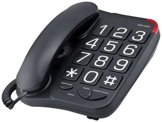 Проводной телефон TeXet TX-201 черный 971000724204698