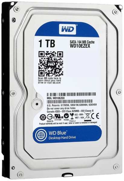 Жесткий диск Western Digital Caviar Blue SATA-III/1Tb/7200rpm/64Mb/3.5 (WD10EZEX) 971000730887698