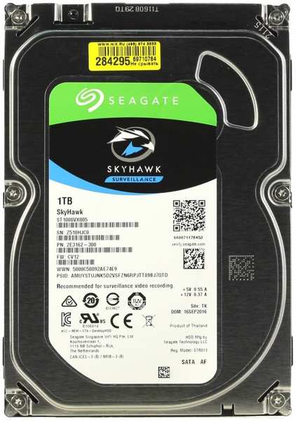 Жесткий диск Seagate Video Skyhawk ST1000VX005 SATA-III/1Tb/5900rpm/64Mb/3.5 971000731934698