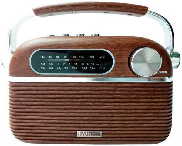 Радиоприёмник Hyundai H-PSR200 коричневый/серебристый 971000732373698