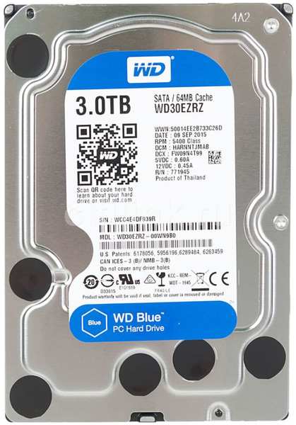 Жесткий диск Western Digital Blue 3Tb WD30EZRZ 971000751905698