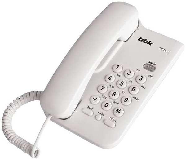 Проводной телефон BBK BKT-74 RU белый 971000765962698