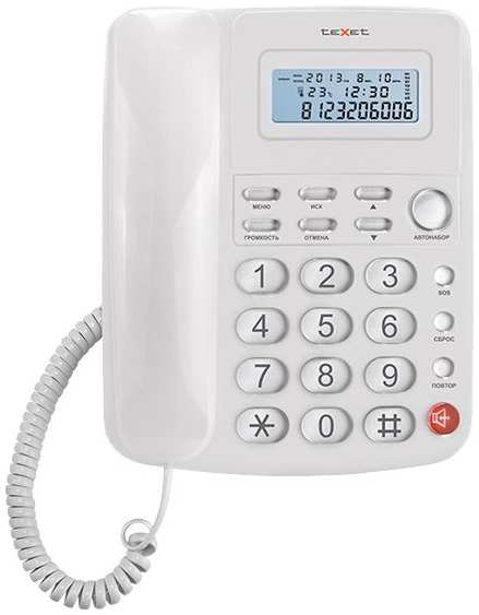 Проводной телефон TeXet TX-250 белый 971000774987698