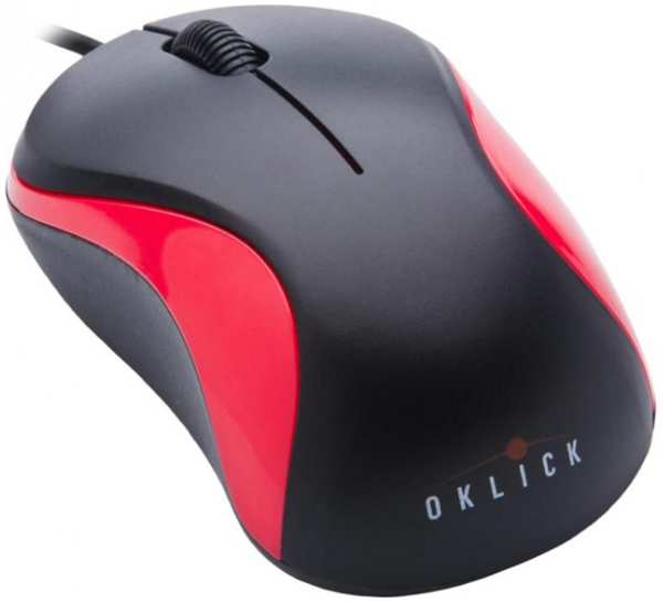 Компьютерная мышь Oklick 115S черный/красный USB 971000779793698