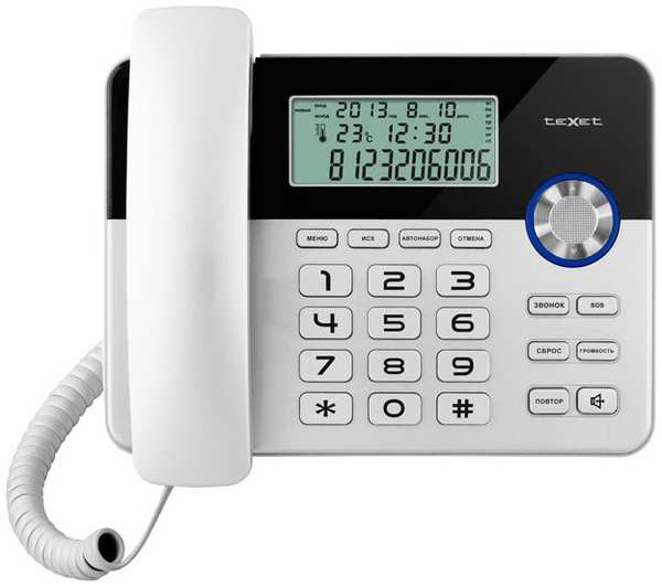 Проводной телефон Texet TX-259 черный/серебристый 971000780307698