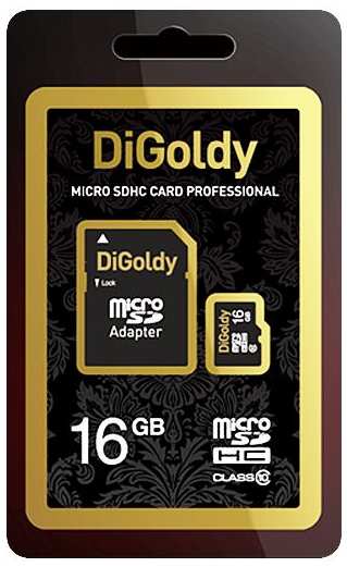 Карта памяти Digoldy microSDHC 16GB Class10 (+ адаптер SD) 971000792862698