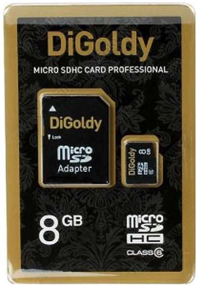 Карта памяти Digoldy microSDHC 8GB Class10 (+ адаптер SD)