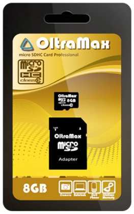 Карта памяти Oltramax MicroSDHC 8GB Class10 (+ адаптер SD) 971000792896698