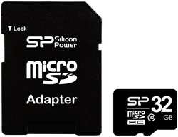 Карта памяти Silicon Power microSDHC 32Gb Class10 SP032GBSTH010V10-SP (+ adapter)