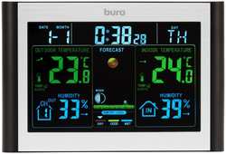 Цифровая метеостанция Buro BU-WSH114-COLOR черный