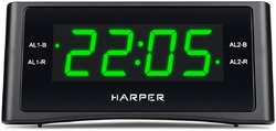 Радиочасы Harper HCLK-1006 черный / зеленый