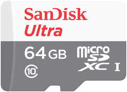 Карта памяти Sandisk microSDXC 64Gb Class10 SDSQUNR-064G-GN3MN Ultra Light
