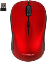 Компьютерная мышь SONNEN V-111 красная (513520)