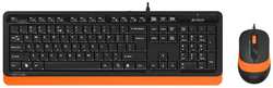 Комплект мыши и клавиатуры A4Tech Fstyler F1010 черный / оранжевый