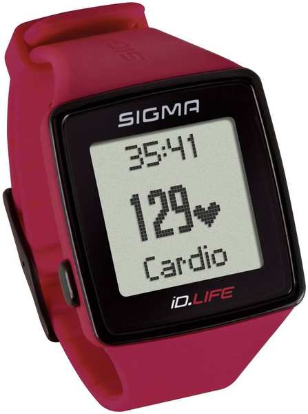 Часы спортивные SIGMA SPORT iD.LIFE: пульсометр с зонами эффективности, красные, 24620 97211397